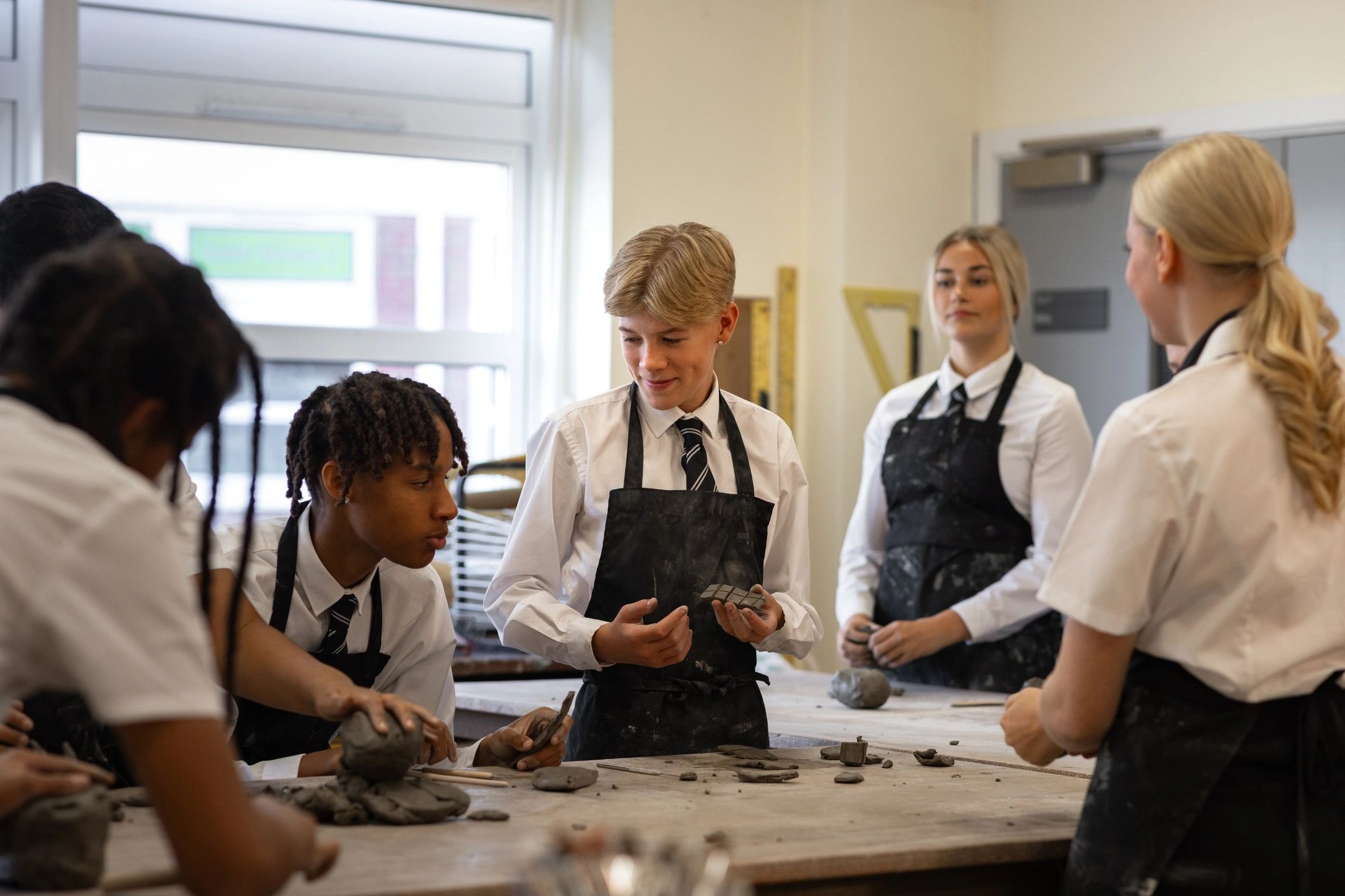 Creative workshop class in a bright studio